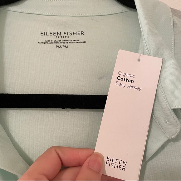 Eileen Fisher Mint Button Down MP - Picture 4 of 10